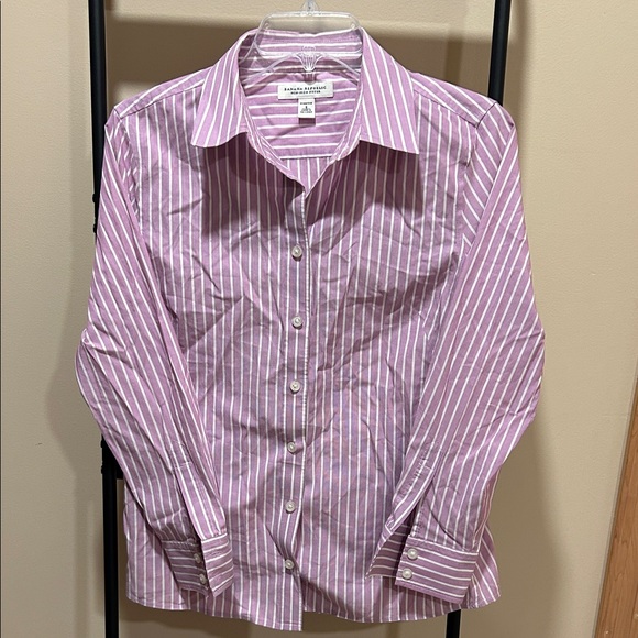 Banana Republic Tops - Banana Republic Lavender Striped Dress Shirt